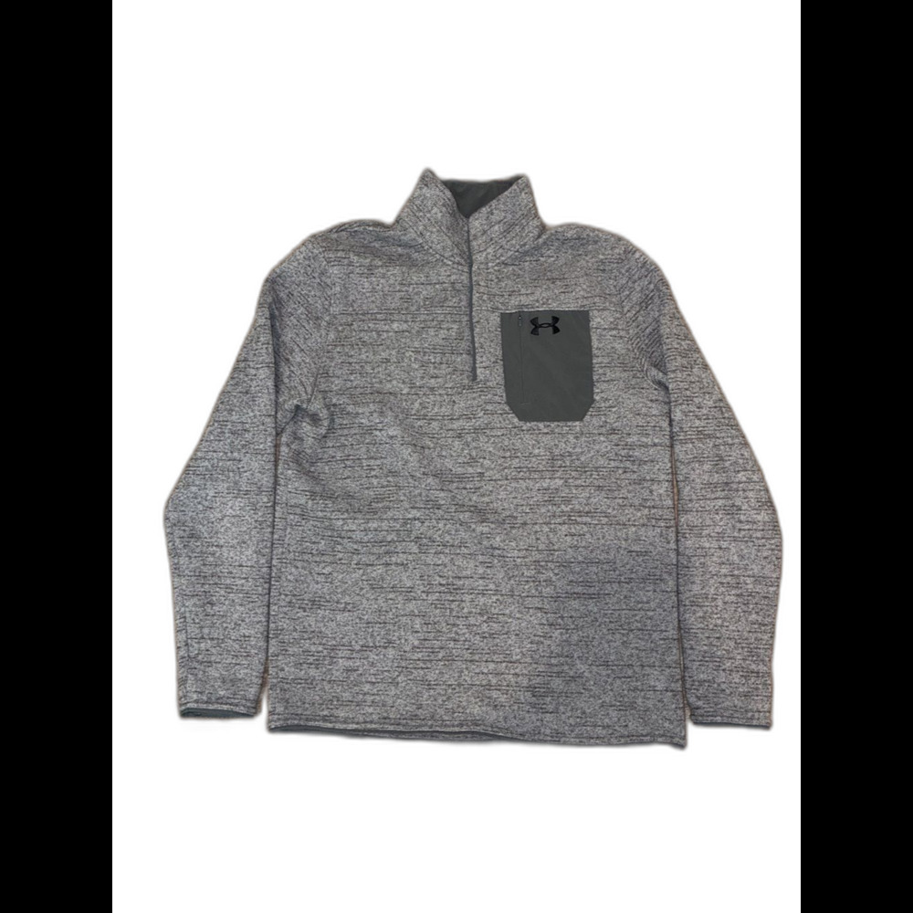 Under Armour Men’s Gray Marled Fleece 1/4 Zip Pullover | Size L | Loose Fit